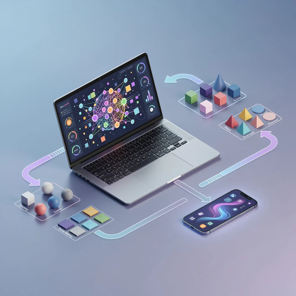 Google Teachable Machine no-code machine learning training interface isometric visualization